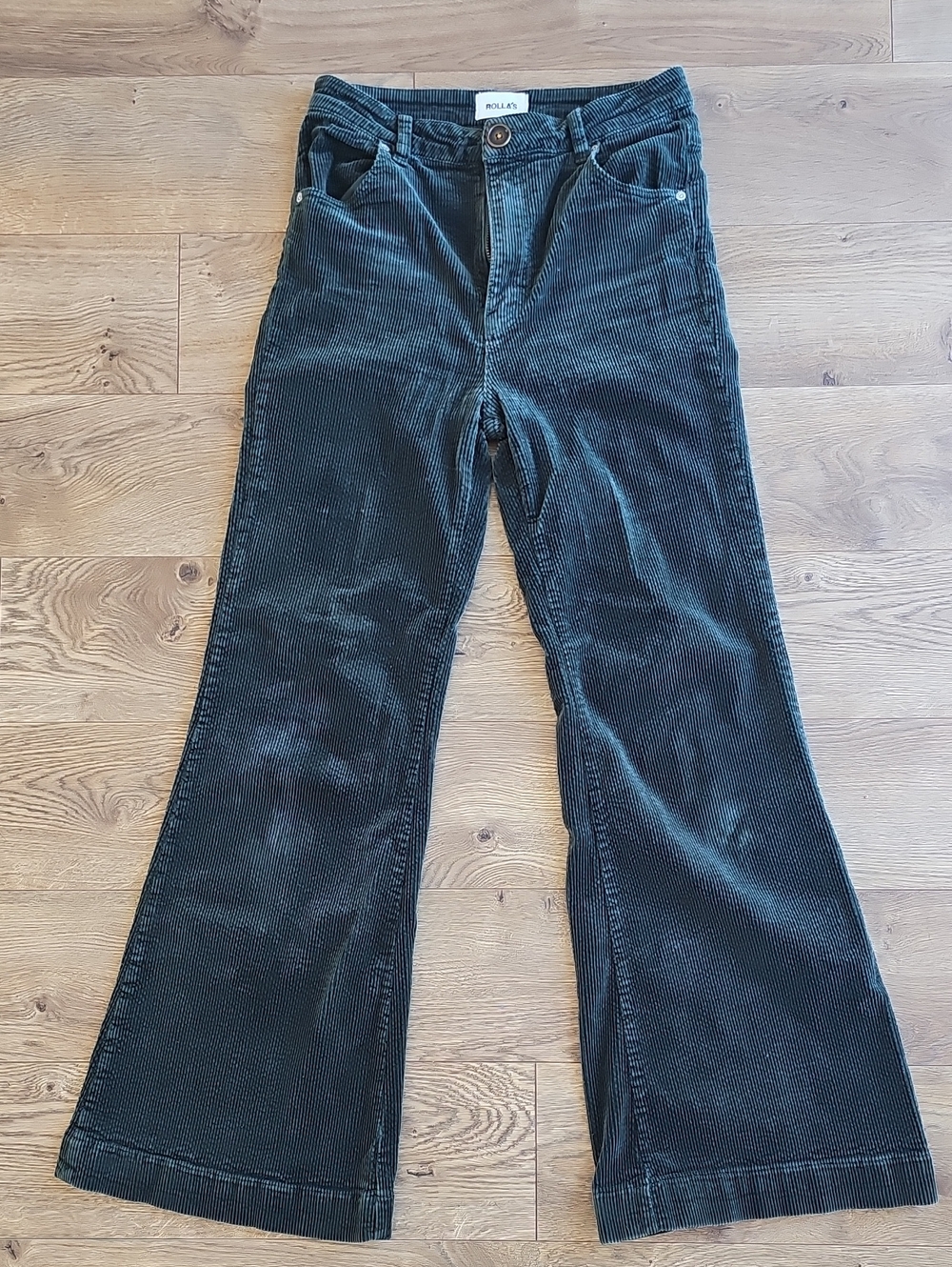 ROLLA'S Olive Green Corduroy Flare Pants